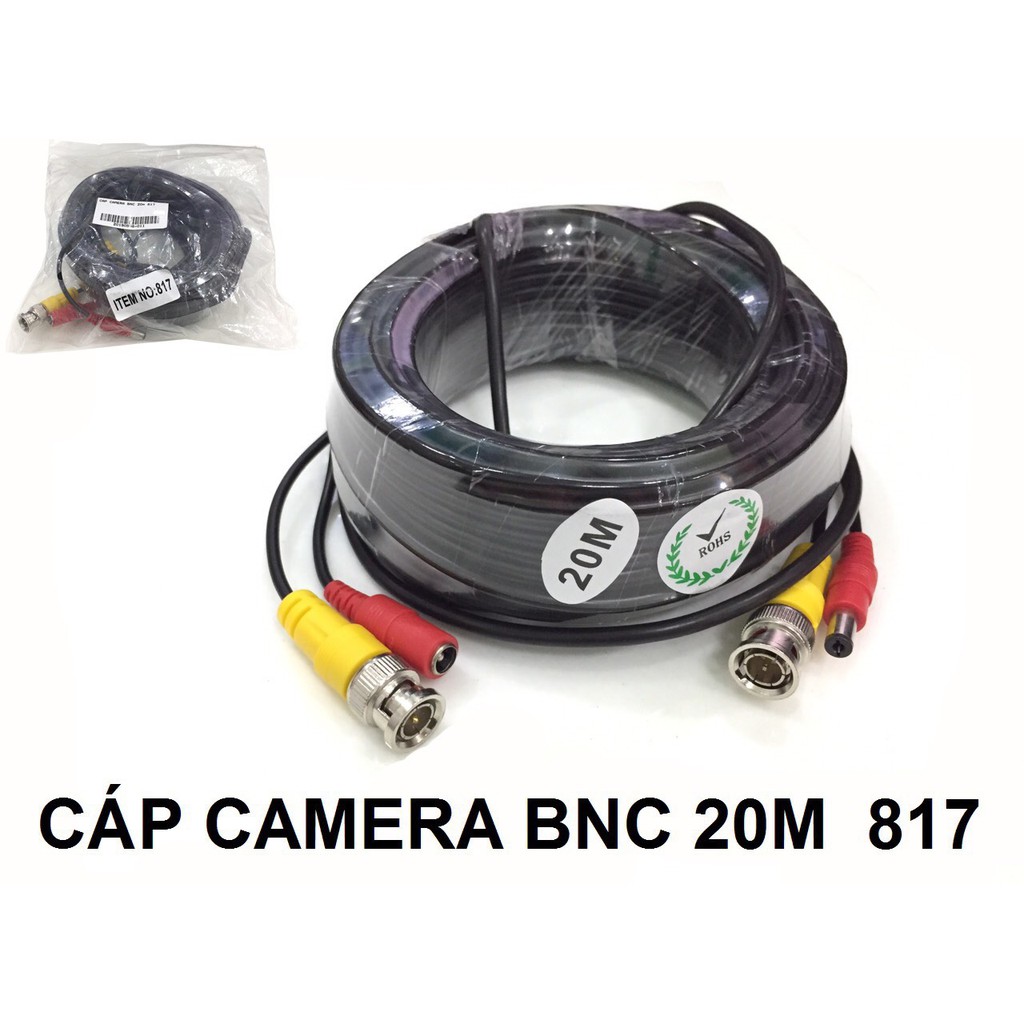 CÁP CAMERA BNC BẤM SẴN 2 ĐẦU KÈM CÁP NGUỒN 10M 815 , 15M 816 , 20M 817 cực kì tiện lợi