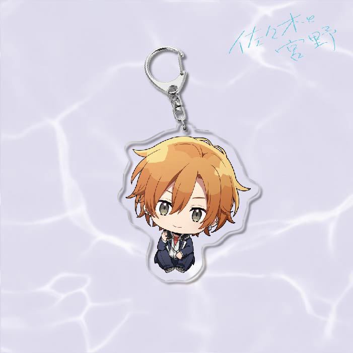 (NGỒI) Móc khóa in hình Sasaki và Miyano anime chibi mica trong acrylic quà tặng độc đáo