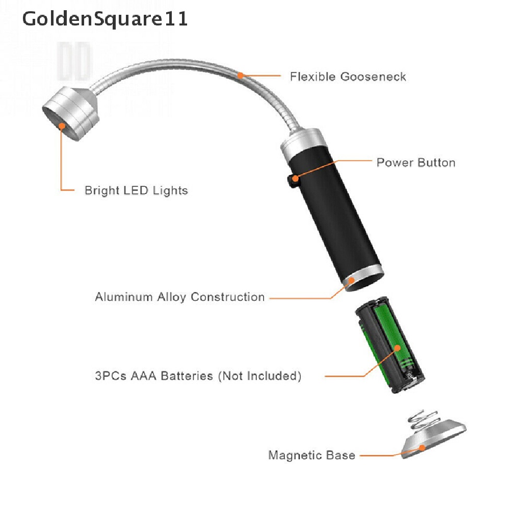 Đèn LED vàng siêu sáng hình vuông có đế nam châm cho nướng BBQ ngoài trời [GoldenSquare11] | BigBuy360 - bigbuy360.vn