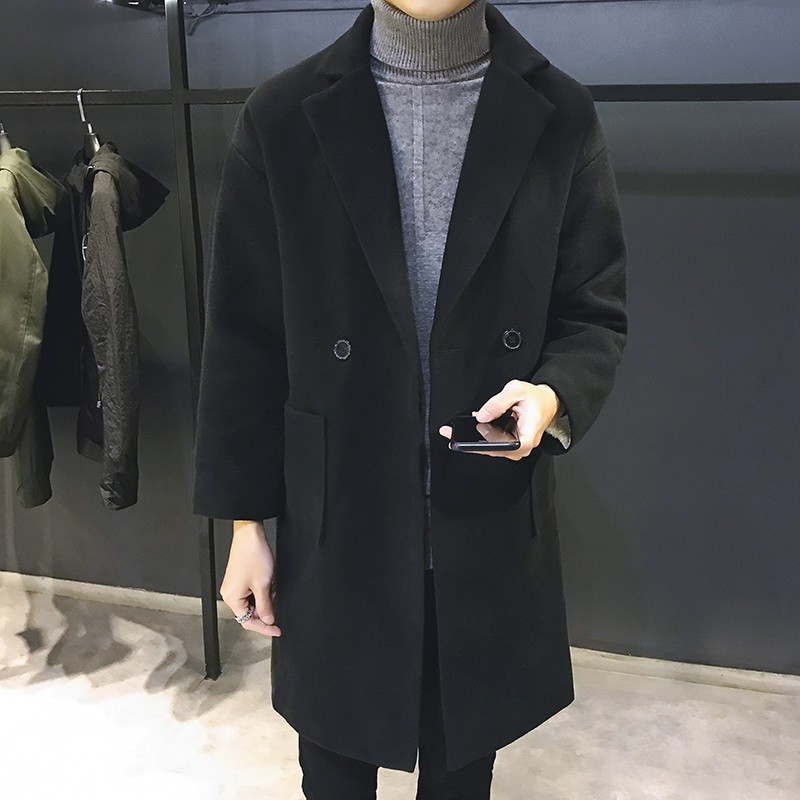 blazer áo [Form Rộng] Áo khoác dạ nam dáng dài, măng tô dáng dài thời trang Hàn Quốc-AKD02