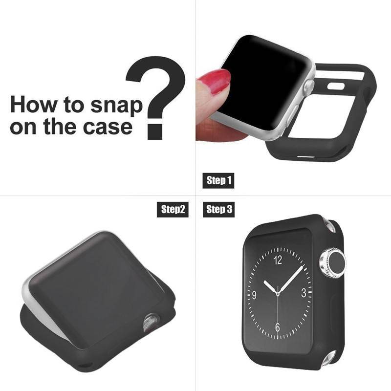 Ốp Silicone Mềm Bảo Vệ Đồng Hồ Apple Watch 8 7 SE 6 5 4 3 2 1 38MM 40MM 41MM 42MM 44MM 45MM