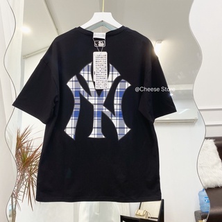 Áo thun mlb form thụng nam nữ tay lỡ chất cotton