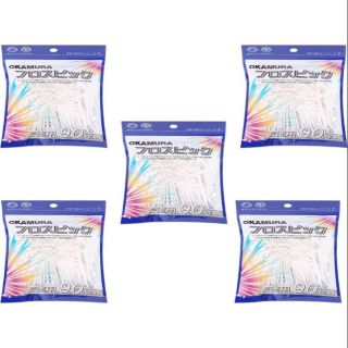 Oamura - Combo 5 bịch Tăm chỉ kẽ răng cao cấp Okamura Nhật bản gói 90 cây