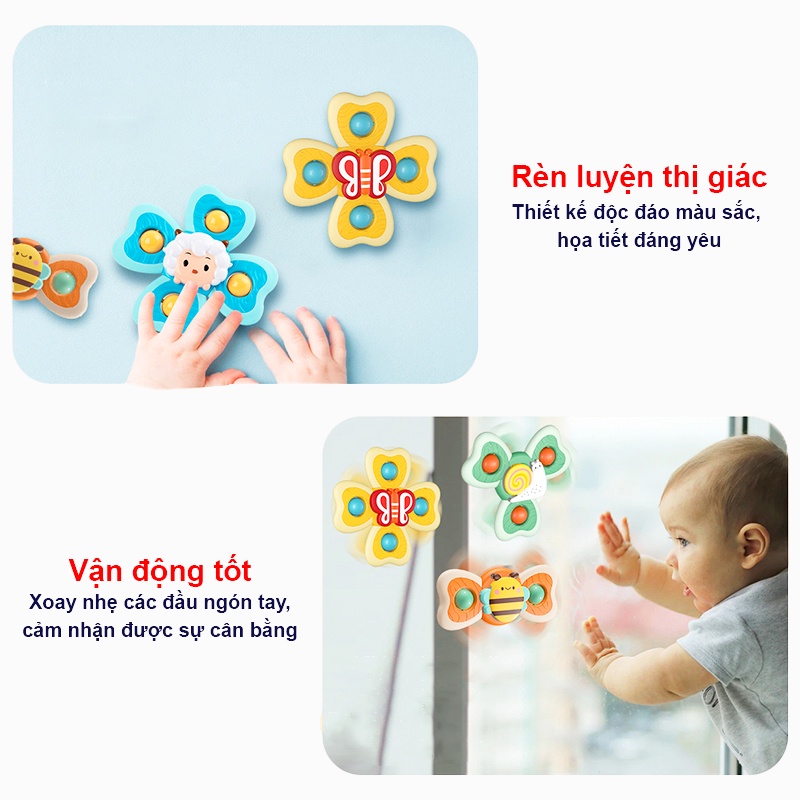 Đồ chơi con quay họa tiết động vật vui nhộn Baby-S, Con quay cho bé nhiều màu sắc đáng yêu – SDC064