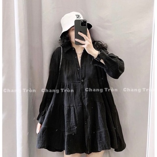 [ Chang Tròn ] Đầm Baby Doll Đũi Xốp Bigsize