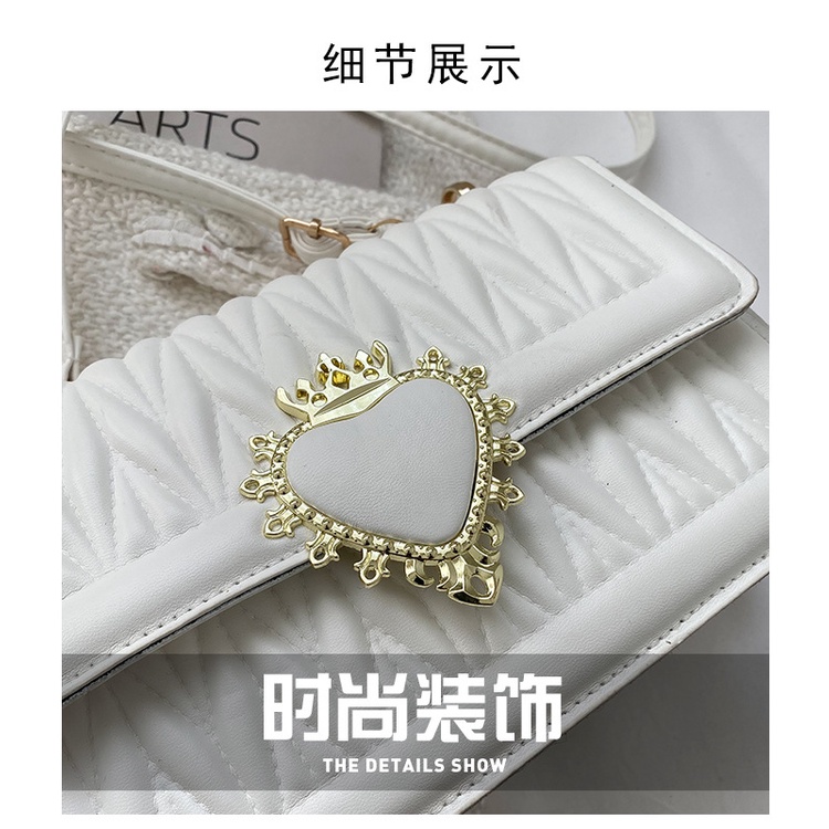 Túi đeo chéo Quảng Châu dập nổi khóa trái tim