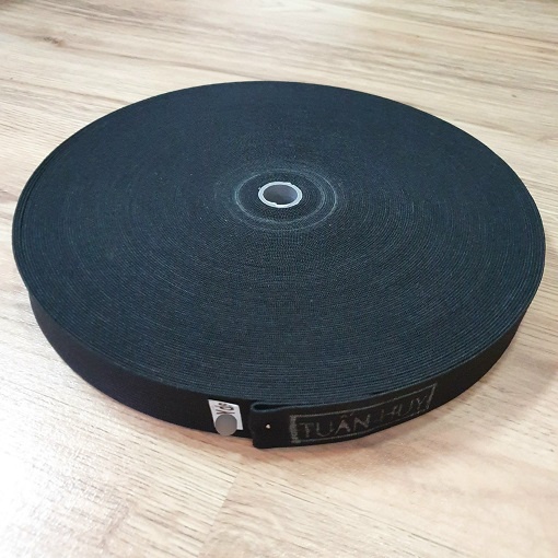 Hai Mét Dài Dây Thun Màu Đen Bản 25mm Loại Dai Chất Lượng Co Giãn Bền Độ Dày Gần 1mm Thường Dùng Trong May Mặc