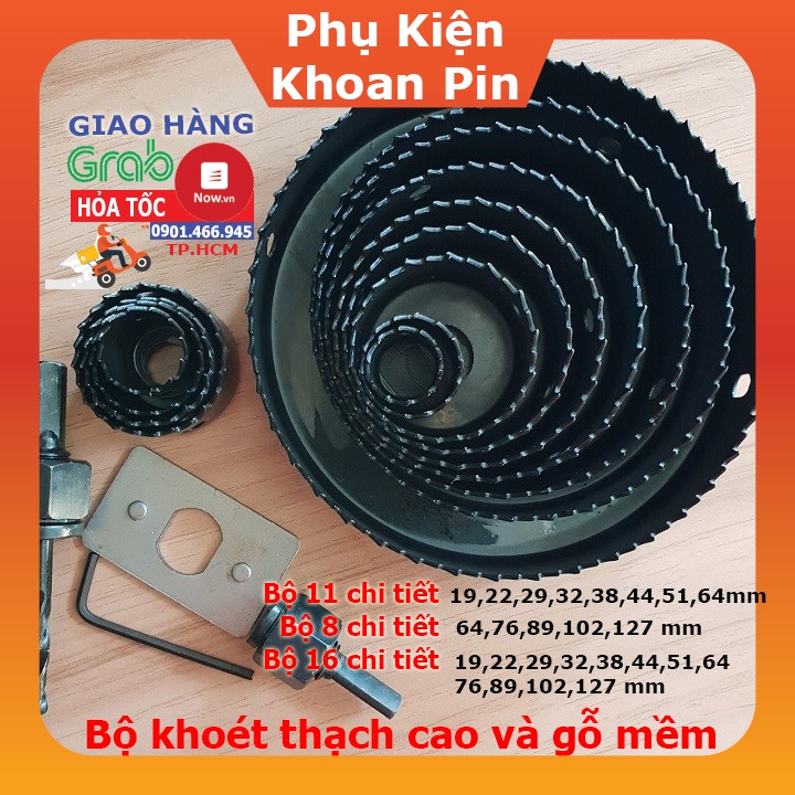 Mũi Khoan Đục Gỗ, Bộ Khoét Lỗ Tròn Mũi Khoét Gỗ 11 Chi Tiết Bộ Dụng Cụ Khoét Lỗ 11 Chi Tiết (Gỗ, Thạch Cao, Nhôm) (P002)