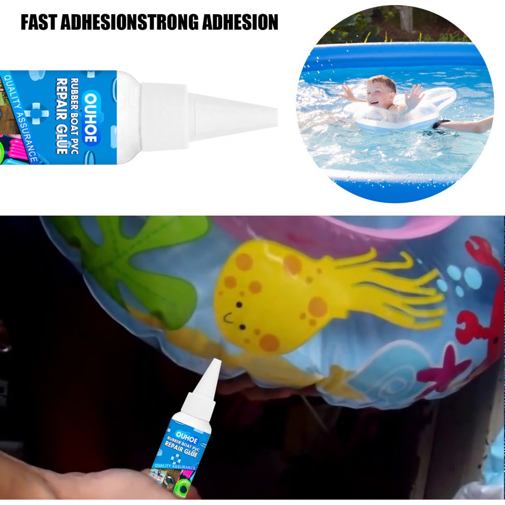 Keo dán sửa chữa hiệu quả cao 30ml chống nước bịt kín lỗ xì hơi trên phao bơi/tàu thuyền bơm hơi bằng cao su/PVC