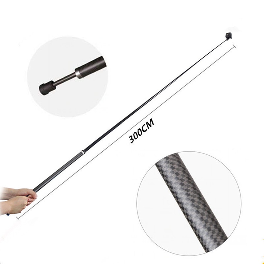 Gậy Chụp Ảnh Siêu Mỏng Bằng Sợi Carbon Dành Cho Gopro / Insta360 One X 3m