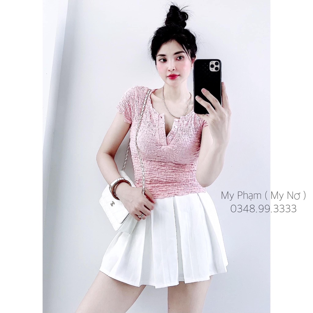 Áo sốp body tay ngắn ( ảnh thật )