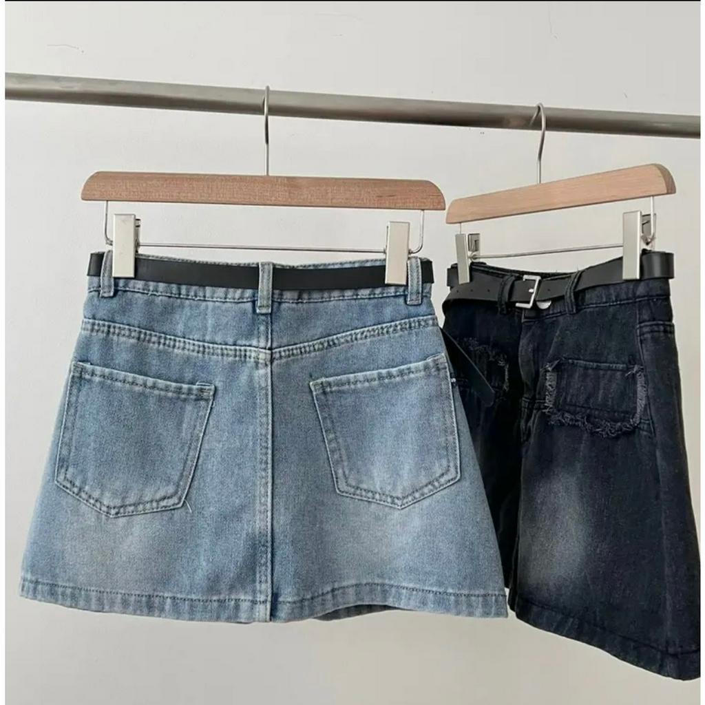 Chân Váy Jean Túi Vuông Tặng kèm Thắt lưng Dáng Ngắn CHÂN VÁY JEAN Túi vuông