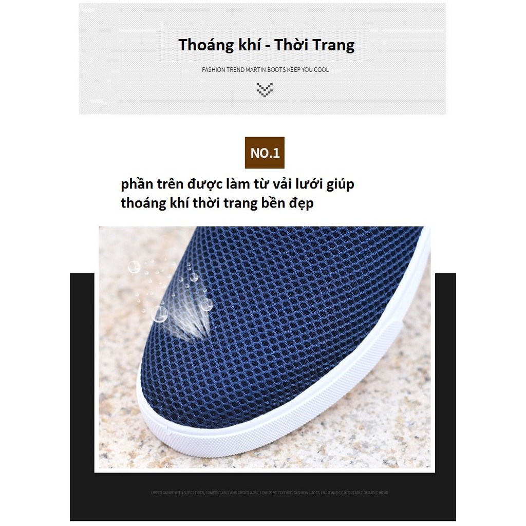 Giày Lười, Giày Vải Nam B Bally vải lưới siêu thoáng khí mùa hè