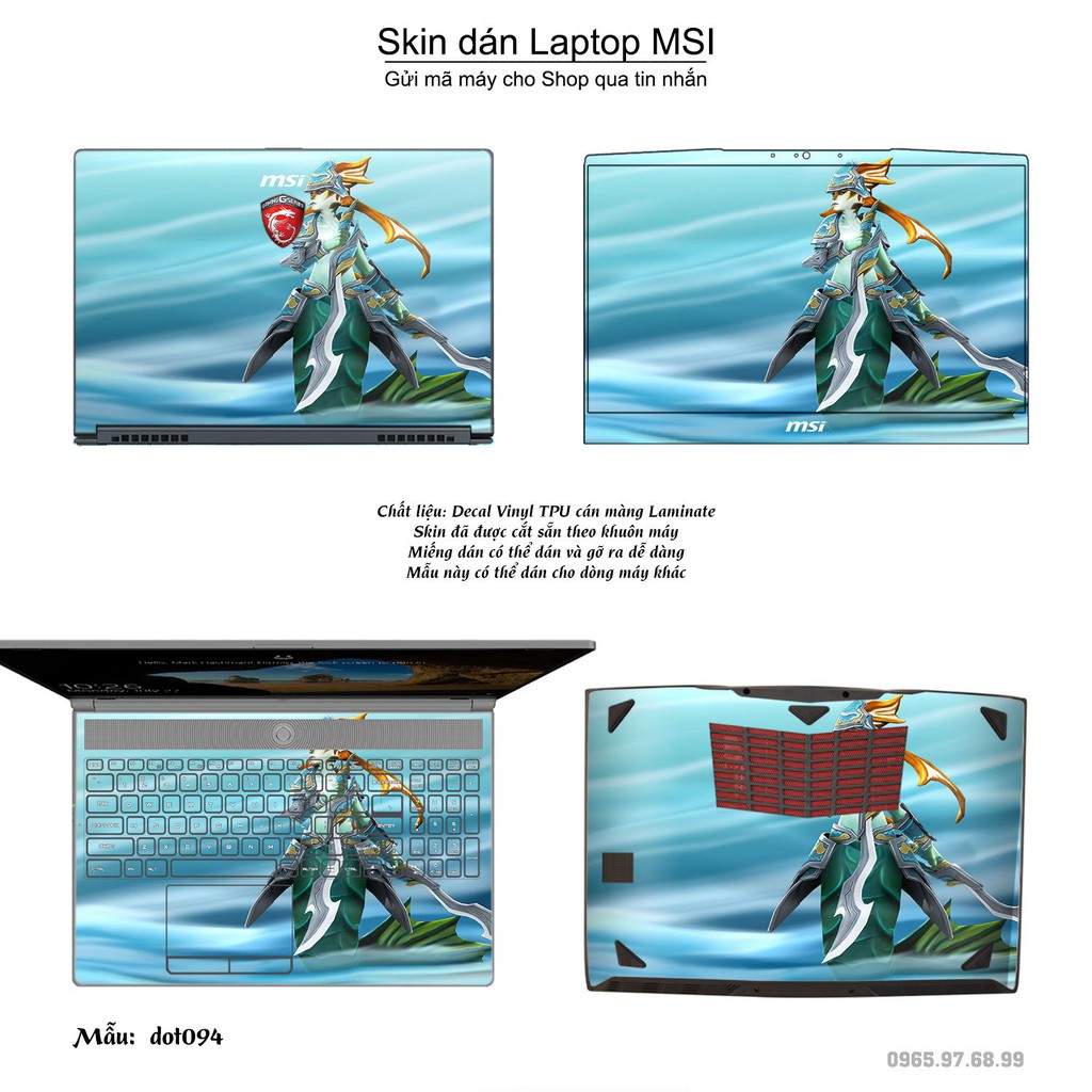 Skin dán Laptop MSI in hình Dota 2 _nhiều mẫu 16 (inbox mã máy cho Shop)