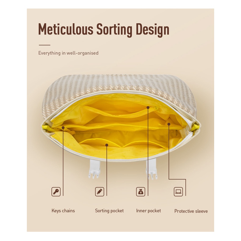 MAH OLI Ba lô máy tính xách tay Túi vải tái chế Cotton &amp; đay dễ thương Túi Cambridge