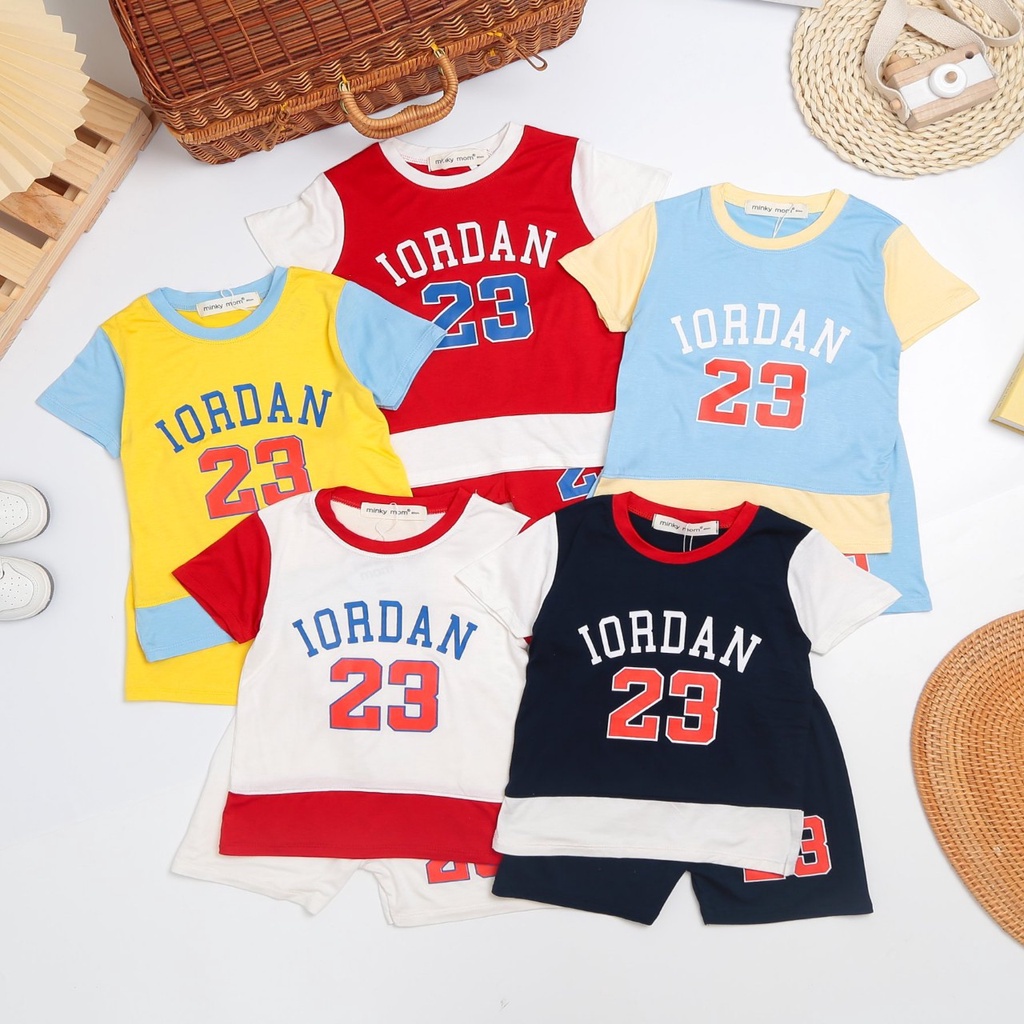 Bộ MINKY MOM cho Bé Trai Tay Ngắn 8 - 20kg Đồ Bộ Thun Lạnh - Bộ Cộc Tay Hình Chữ Jordan Đủ Màu - Favybaby