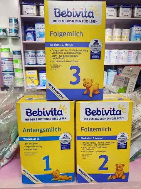Sữa Bebivita hàng Xách Đức Pre- số1- số2-số3- 1+, 2+