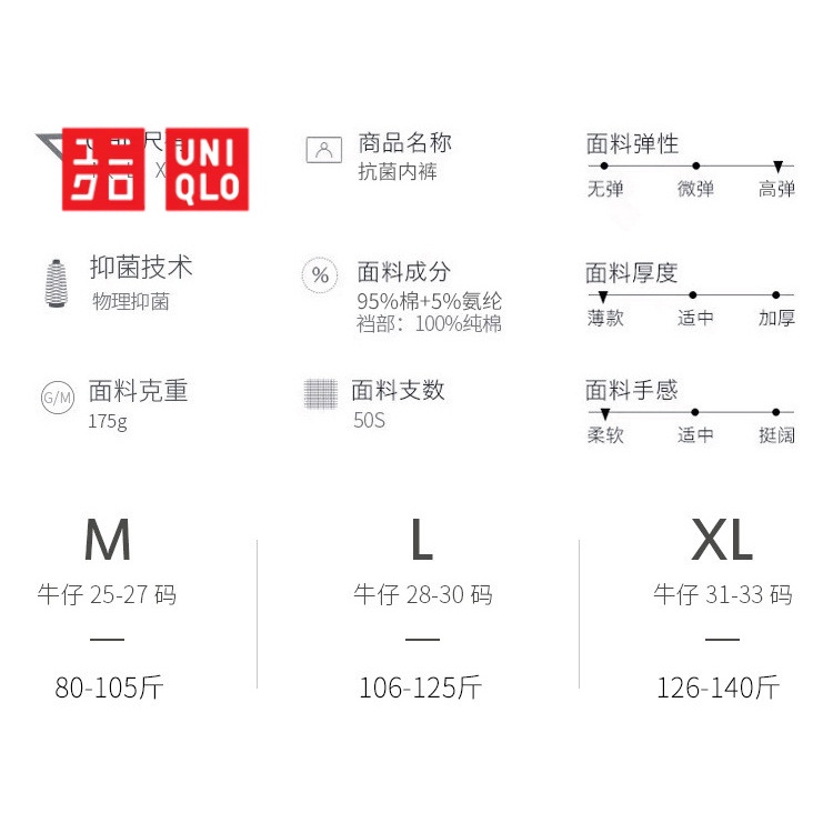 Uniqlo Quần Lót cotton Không Đường May Kháng Khuẩn Thoáng Khí Cho Nữ