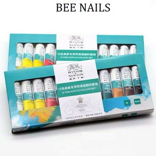 Set bột vẽ cọ bản 12 mầu ecorfin, bột màu vẽ bee nails shop
