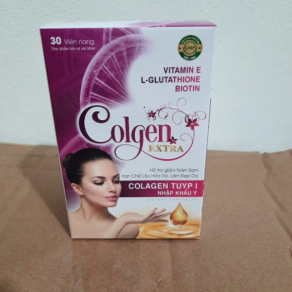 Viên uống trắng da mờ nám GLUTATHION - COLGEN EXTRA - Collagen +C - Hộp 30 viên