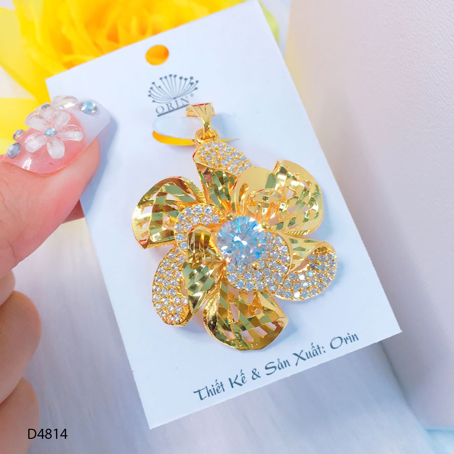Mặt dây chuyền nữ , mặt hoa xoáy thiết kế cao cấp Orin D4814