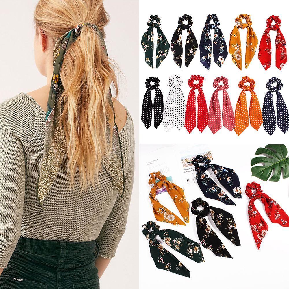 Dây Buộc Tóc Cao Su Co Giãn In Họa Tiết Phong Cách Boho