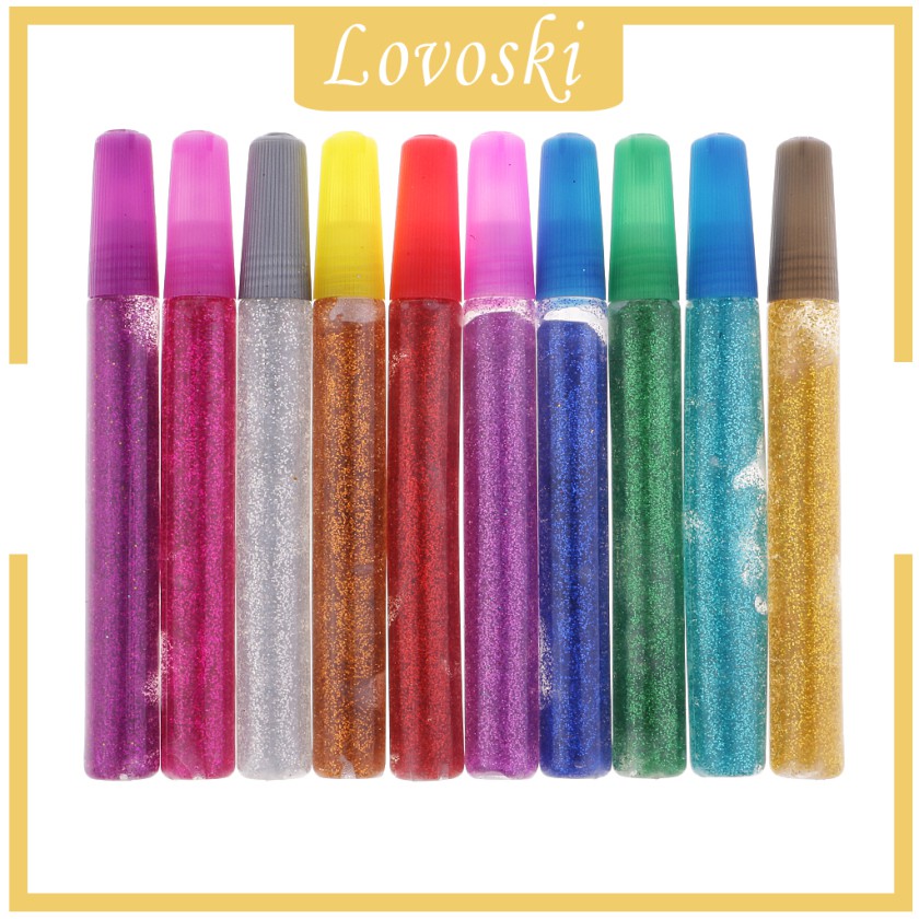 Set 10 Bút Keo Kim Tuyến Nhiều Màu Sắc Dùng Để Trang Trí Sổ Tay / Thiệp Nghệ Thuật