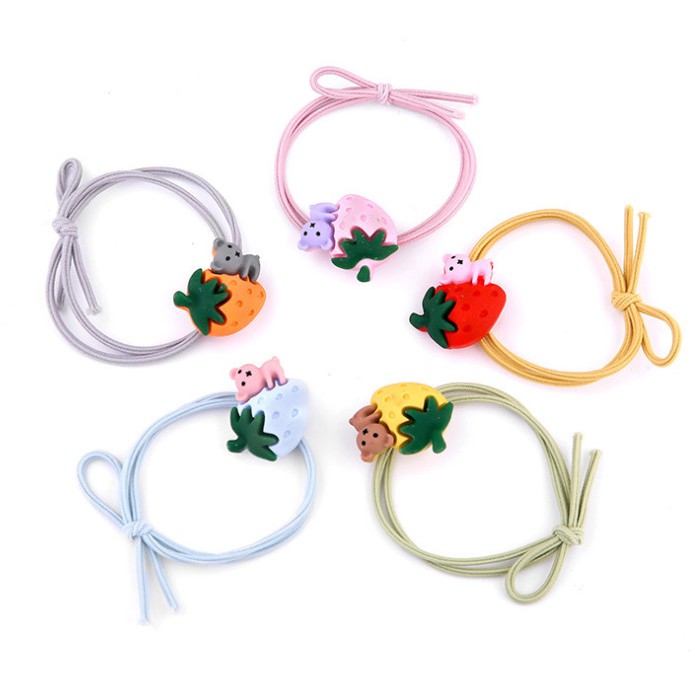 [Mã FAMARAL1 giảm 10K đơn 50K]Thun Cột Tóc Hình Gấu Dâu Dễ Thương Style Hàn Quốc Hot Trend Nhiều Màu Tùy Chọn