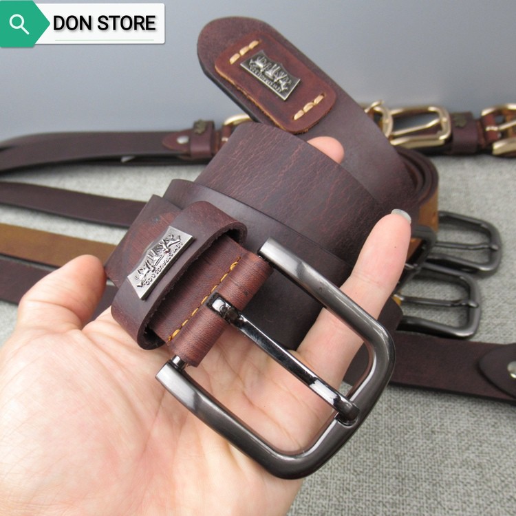 Thắt Lưng Nam Da Sáp Bò Cao Cấp/ Đầu Khóa Hợp Kim Đúc Nguyên Khối Siêu Bền Đẹp ( BH 24 Tháng)