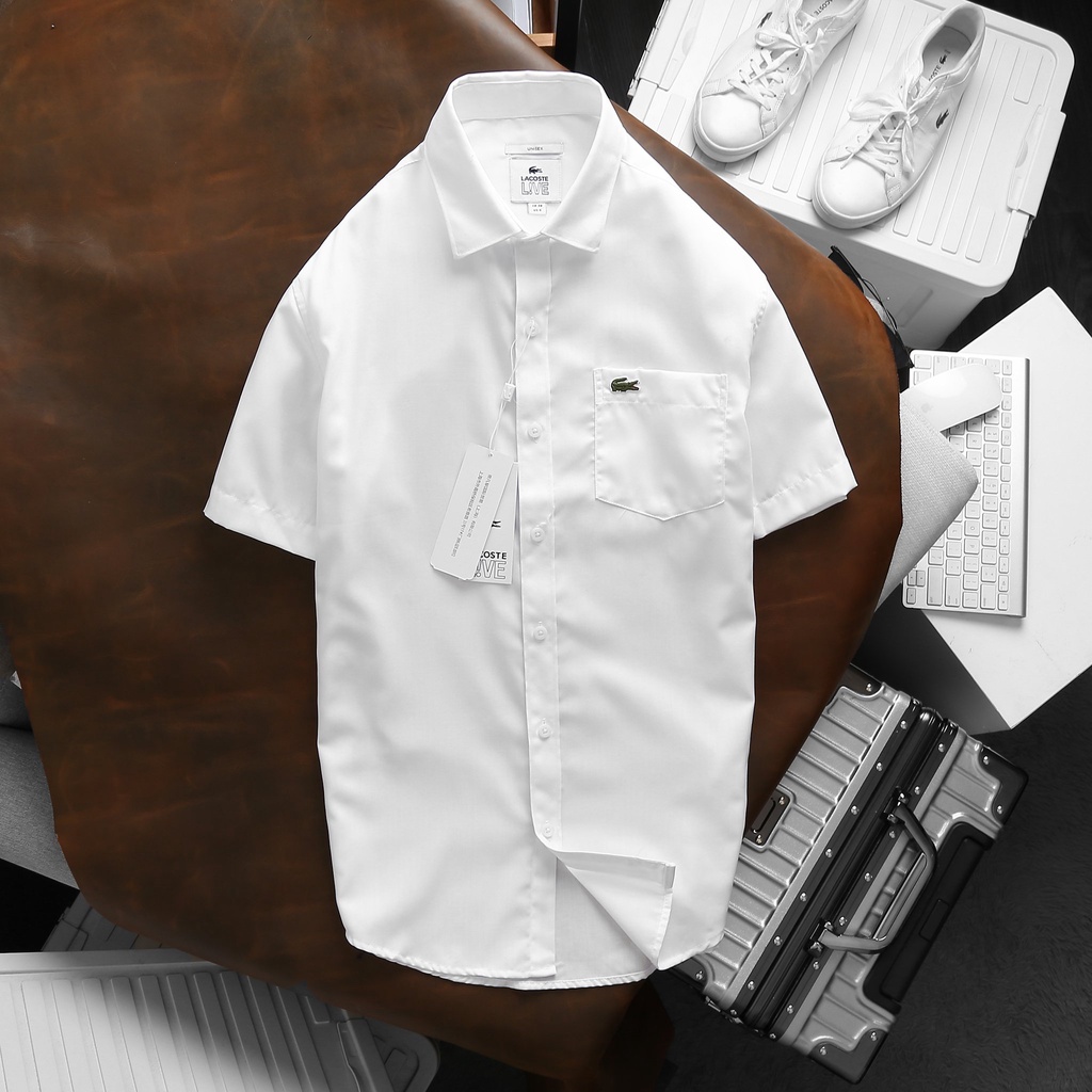 Áo sơ mi trắng nam ngắn tay Oxford công nghệ kháng khuẩn thời trang văn phòng lịch lãm - SMLC5