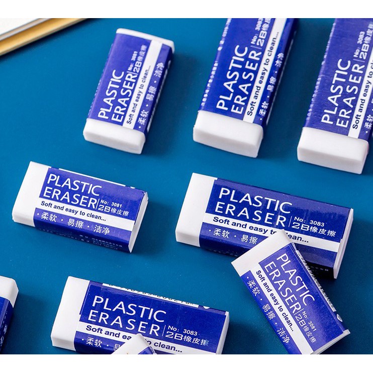 Tẩy mềm 2B màu trắng sạch đẹp, plastic eraser