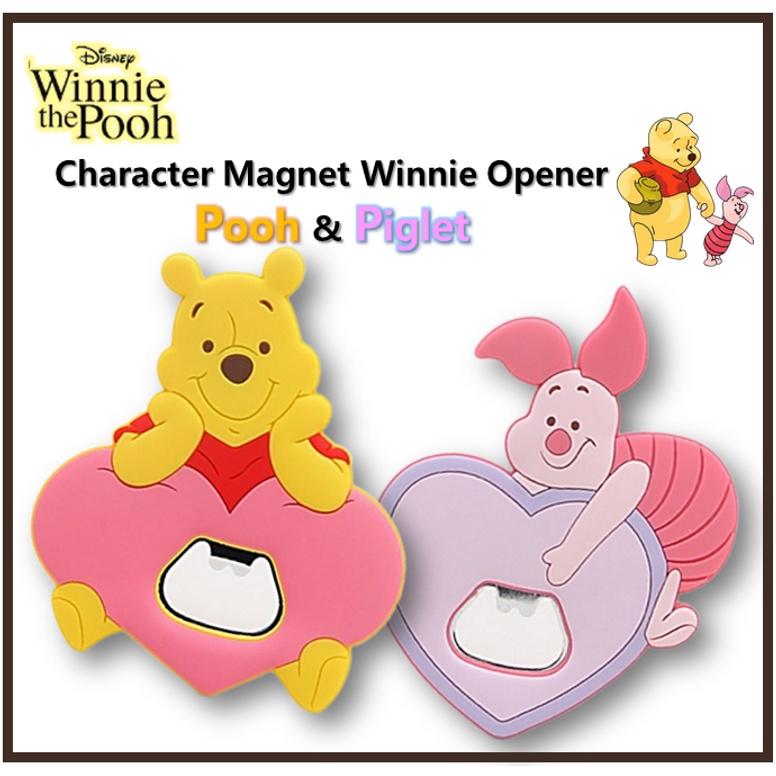 DAISO Dụng Cụ Mở Nắp Chai Từ Tính Bằng Thép PVC Hình Nhân Vật Winnie/Pioh Dễ Thương Kiểu Nhật Bản