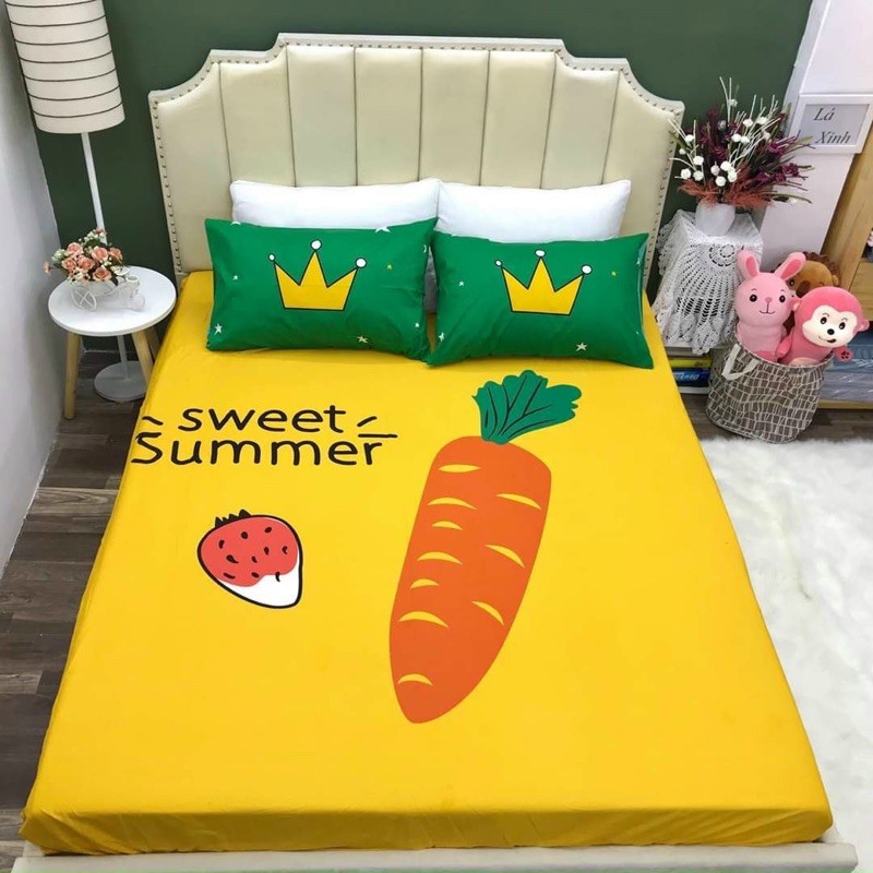 Set ga gối 100% Cotton 3D ngộ nghĩnh cho bé, hàng đẹp mịn