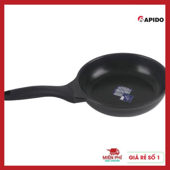 Chảo Rapido Teflon 28cm, Chảo chống dính bếp từ Rapido 28cm  đáy phẳng,thân và đáy chảo bằng nhôm đúc nguyên khối