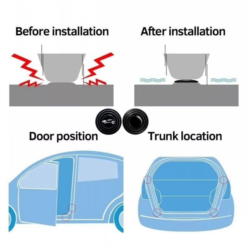 Bộ 10 Miếng Đệm Silicone Chống Sốc Cho Cửa Xe Hơi