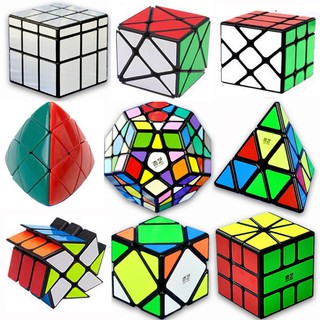 Combo 9 Rubik Viền Đen Sticker Cao Cấp Megaminx Pyraminx Skewb Square-1 Axis Windmill Fisher Mirror Mastermorphix