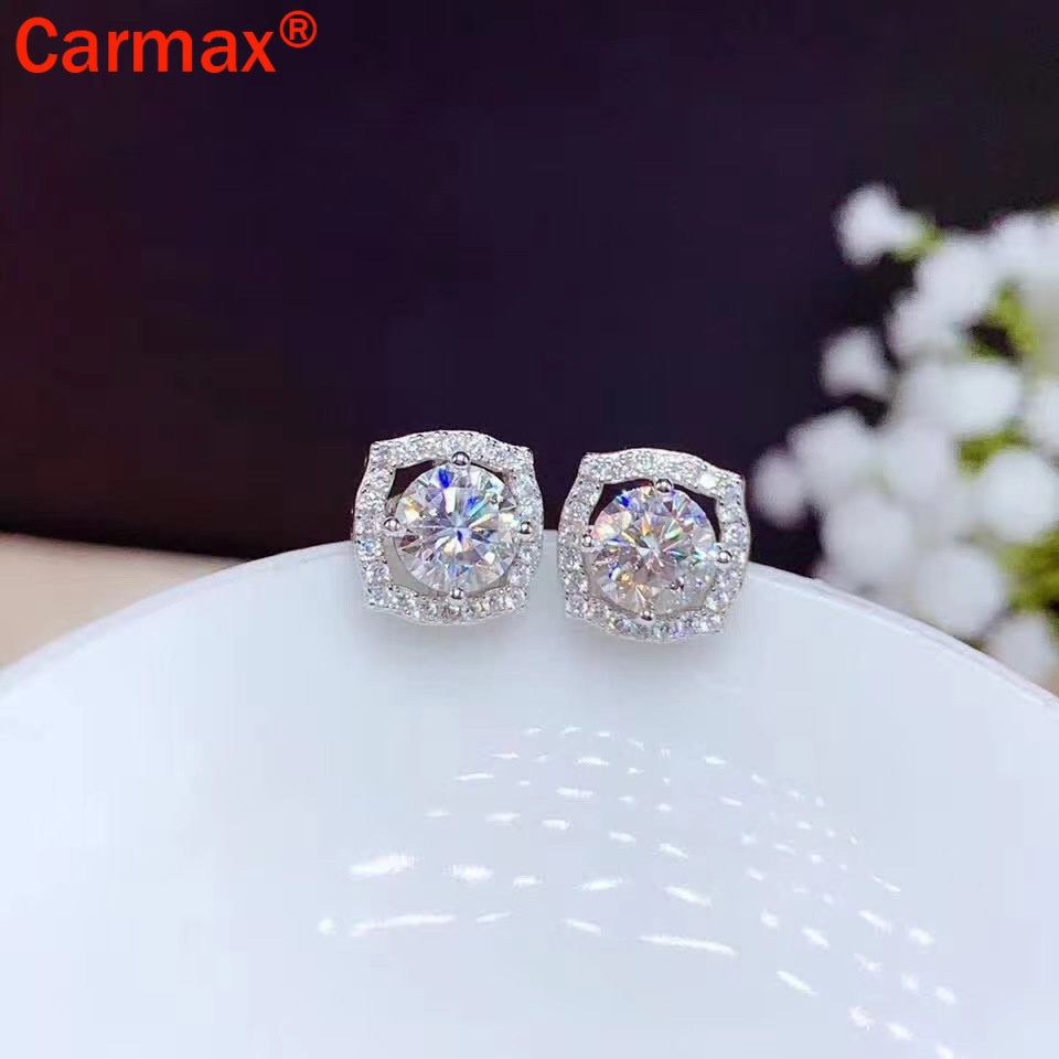 Bông tai hình moissanite thời trang cổ điển độc đáo cho nữ