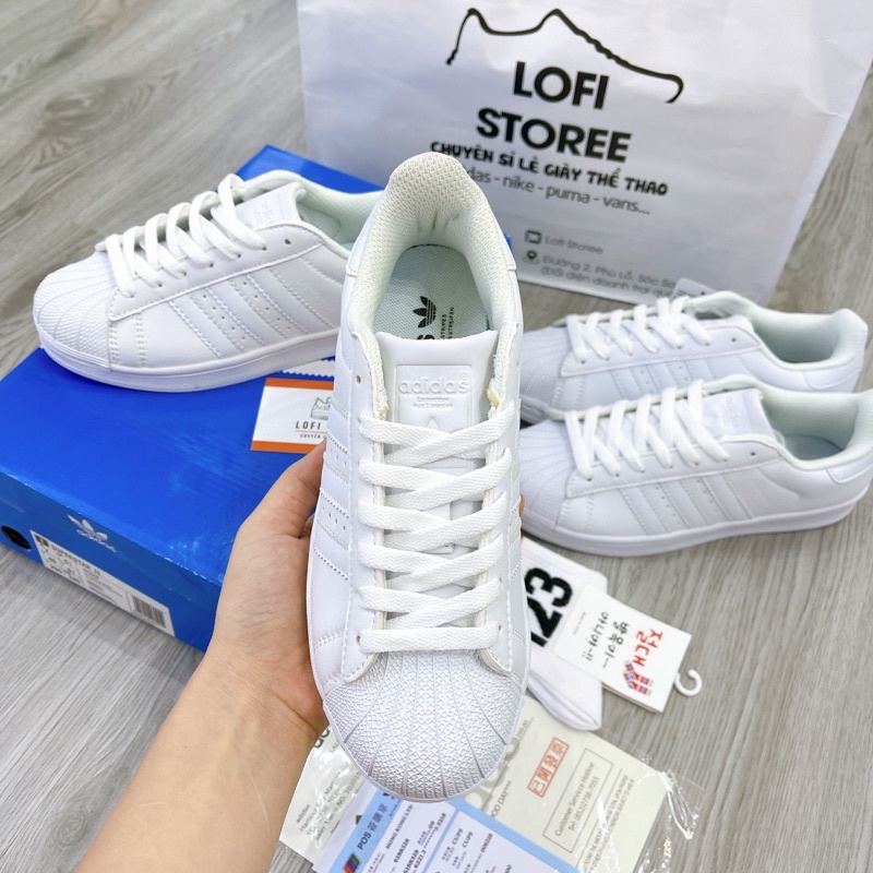 Giày Thể Thao Mũi Sò Full Trắng Nam Nữ  giày sneaker trắng basic thanh lịch dễ phối đồ