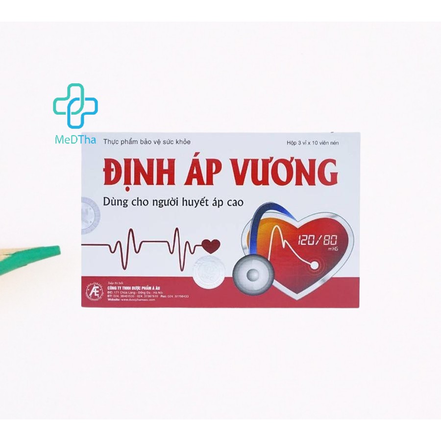 Định Áp Vương - Hỗ trợ Cao Huyết Áp, Tăng Lipid Máu, Đái Tháo Đường, Xơ Vữa Động Mạch, Béo Phì (Hộp 30v) [Chính Hãng]