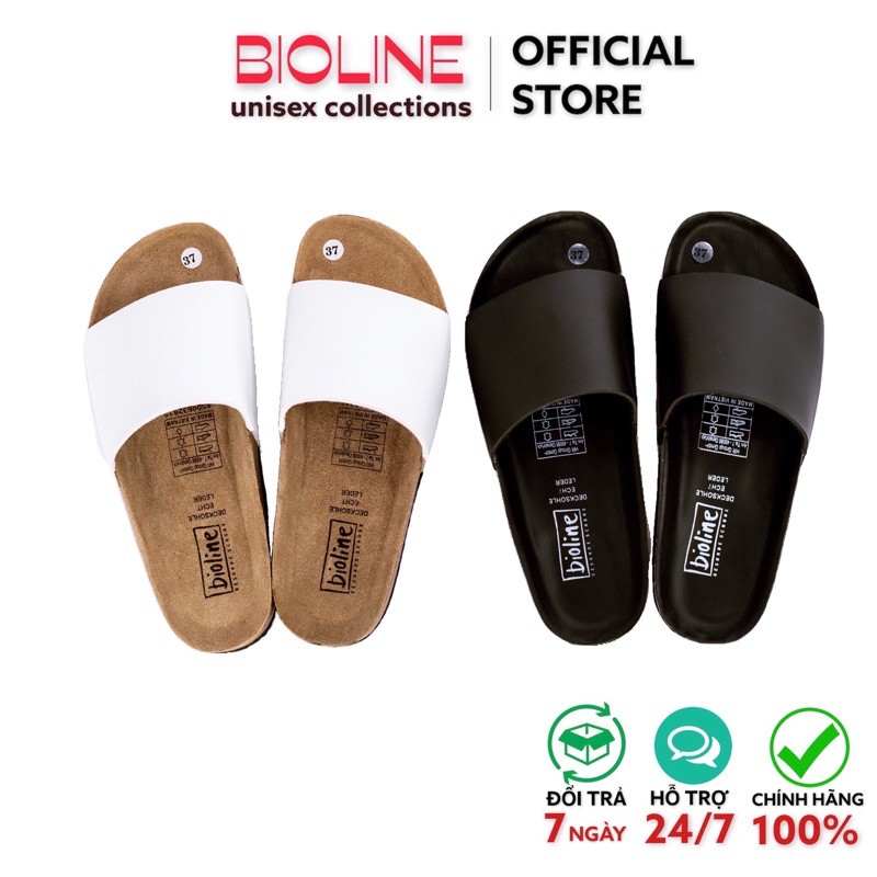 [DÉP CHỐNG NƯỚC] Dép da birken đế trấu Bioline quai ngang bản lớn da pu cao cấp chống nước P05 - Bioline Official