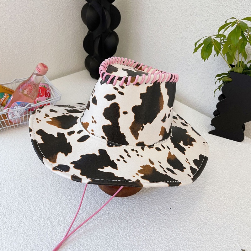 Mũ Cao Bồi Họa Tiết Bò Sữa Dễ Thương