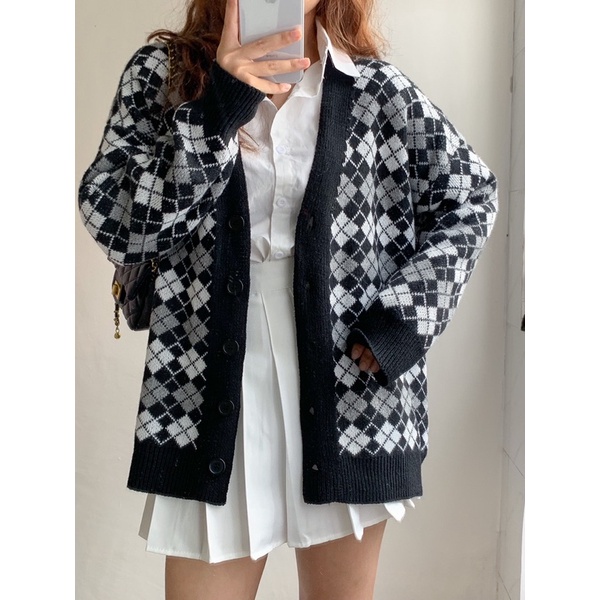 Áo Khoác Len Nữ Kẻ Caro Dày Dặn Phong Cách Hàn Quốc Ulzzang Dễ Thương ACL01