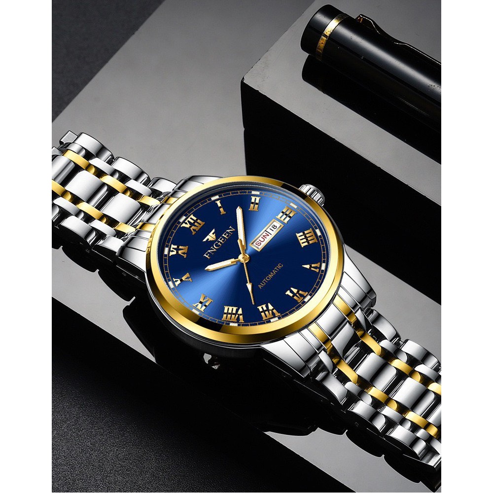 Đồng hồ nam FNGEEN F4X giả cơ,mặt số la mã có lịch xem thứ & ngày,có dạ quang ban đêm | BigBuy360 - bigbuy360.vn