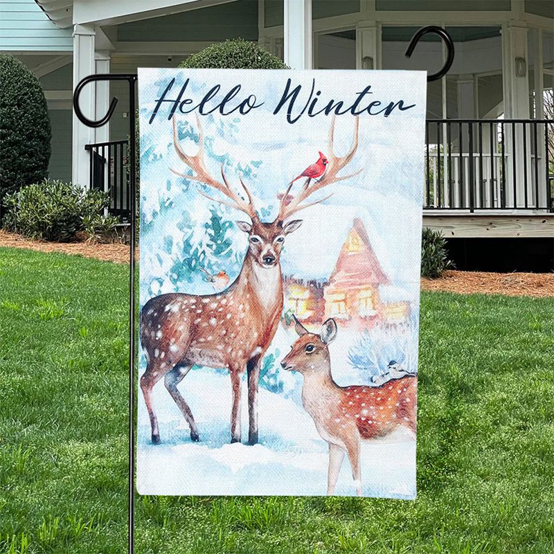 Cờ Treo 30 * 45cm Hình Ông Già Noel / Người Tuyết Dùng Để Trang Trí Giáng Sinh / Sân Vườn
