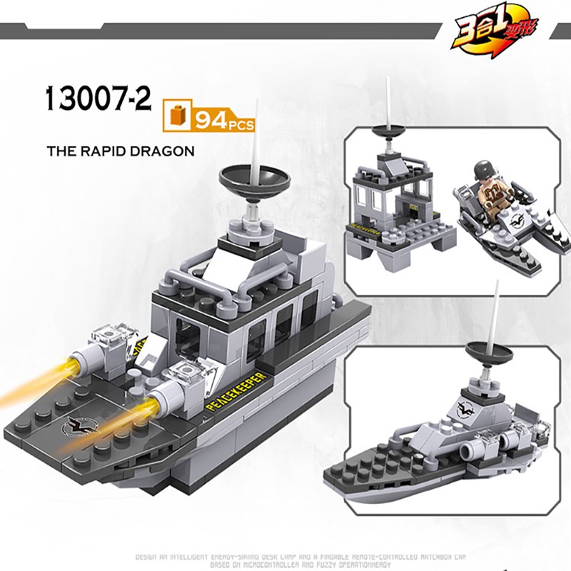 Bộ đồ chơi lắp ghép Tàu chiến TC800 chi tiết dạng túi cho bé phát triển trí tuệ