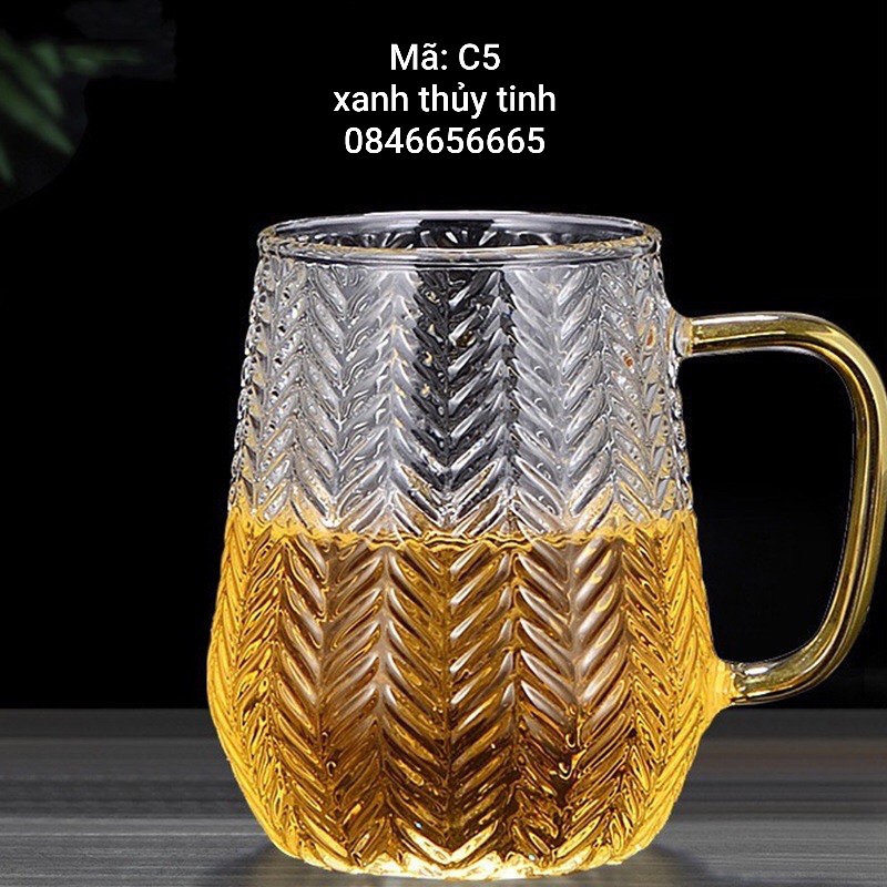 Cốc thuỷ tinh khía 350ml (C5)