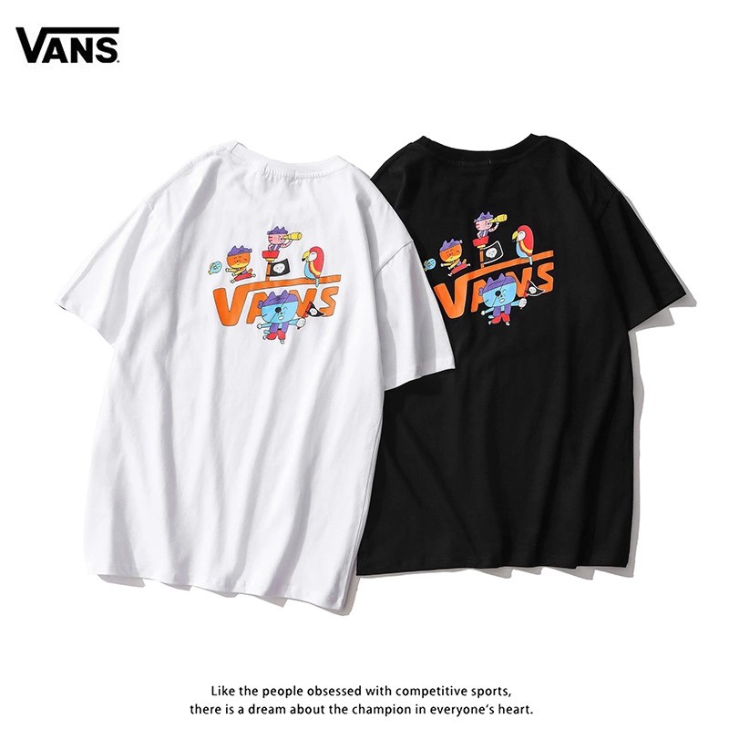 Vans short-sleeved tide thương hiệu pure cotton loose new ins couple t-shirt