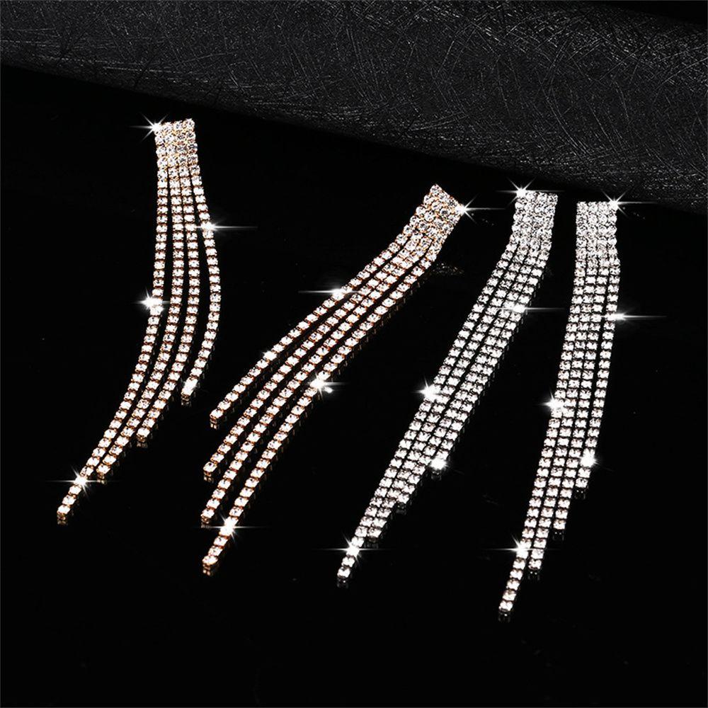 WATTLE Hoa Tai Dáng Dài Phối Tua Rua Sang Trọng Cho Cô Dâu