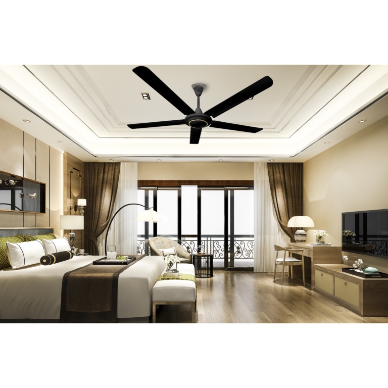 Quạt trần TLC ECOFAN Classic, 5 cánh, siêu tiết kiệm điện, bảo hành động cơ 5 năm, màu trắng và màu đen.