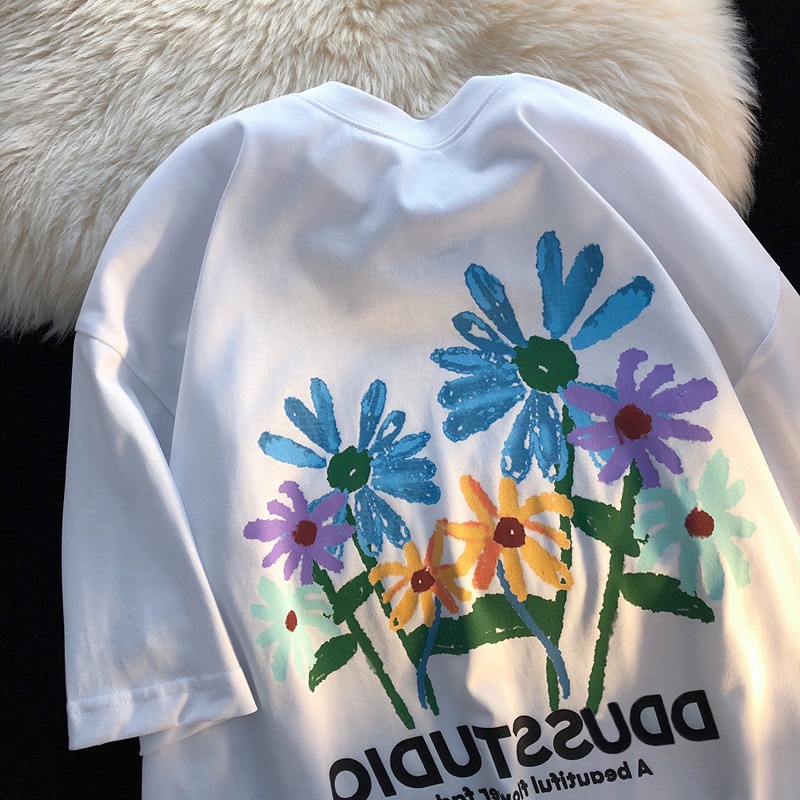 NRVP Áo Thun Mùa Hè Tay Cộc Oversize In Họa Tiết Phong Cách Hàn Quốc Cho Nam / Nữ